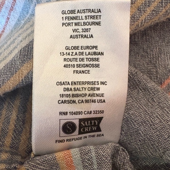 Salty Crew Men's Multicolor Striped Button Down Shirt - Picture 7 of 7